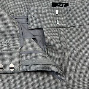 LOFT “Julie” Fall/Winter Textured Gray Twill Straight Stretch Dress Pants Size 6